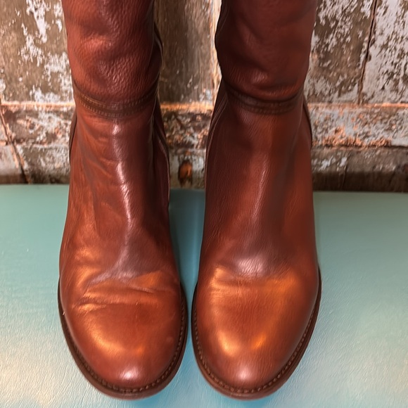 J.Crew Beckett Extended Calf Chocolate Brown Leather Knee-High Boots size 8 - Picture 3 of 15